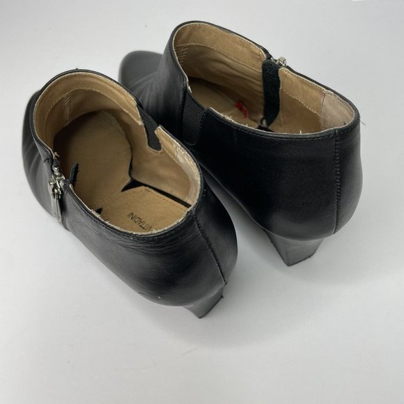 Adrienne Vittadini Womens Av-Midge Black Leather Wedge Ankle Bootie - 10 - Picture 2 of 6